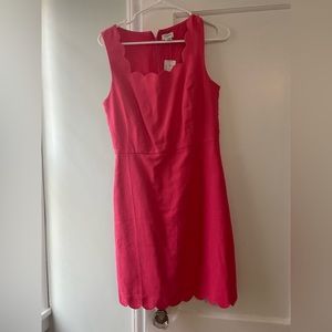Pink scalloped J. Crew dress